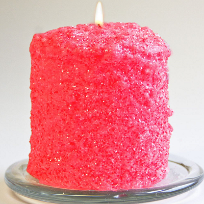 Warm Glow Pink Coral Hearth Candle