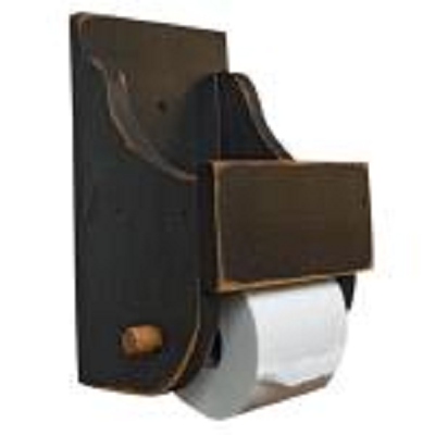 Black Wood Toilet Paper Holder