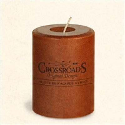 Crossroads 3 x 4 Inch Buttered Maple Syrup Pillar Candle