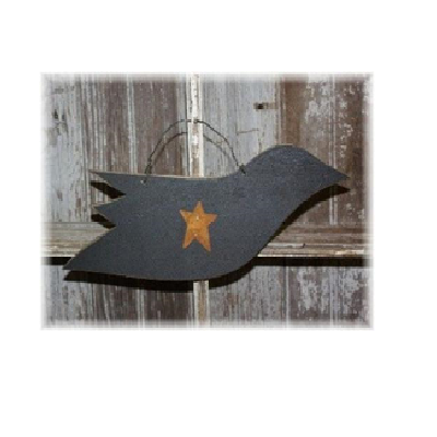 Hanging Crow with Star with Wire Hanger