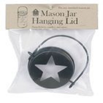 Mason Jar Hanging Lid with Star Cut Out