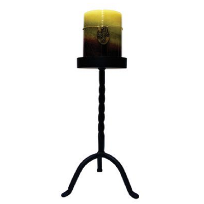 Wrought Iron 10 Inch Pillar Candle Stand