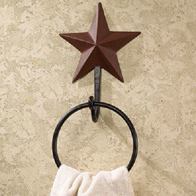 Red Metal Star Towel Holder