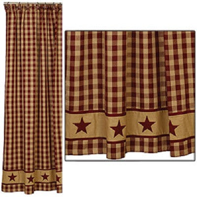 Cranberry Country Star Shower Curtain