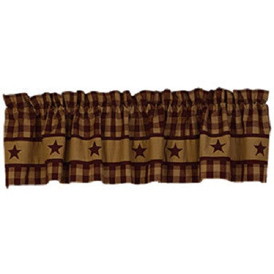 Cranberry Country Star Valance