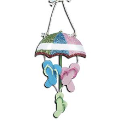 Kurt S. Adler 3 Flip Flops & Umbrella Ornament
