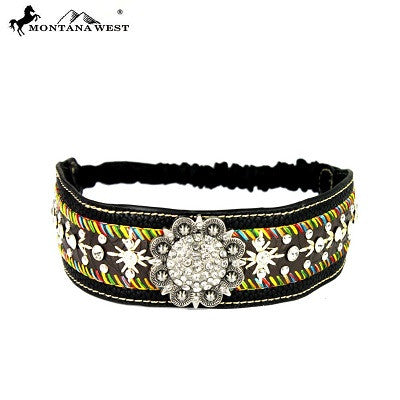 Montana West Embroidered Collection Headband ~ Black