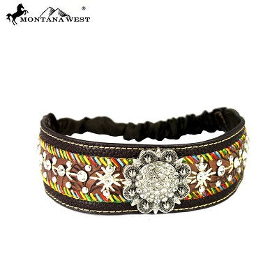 Montana West Embroidered Collection Headband ~ Coffee