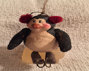 Penguin with Earmuffs Ornament by Vicky Jeans Creations