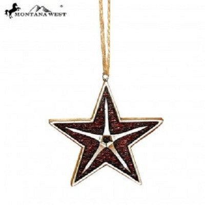 Montana West Burgundy Star Shape Resin Ornament