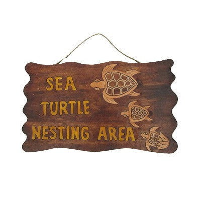 Sea Turtle Nesting Area Sign.