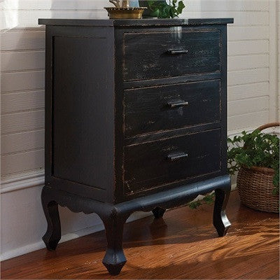 Aged Black Chest of Drawers