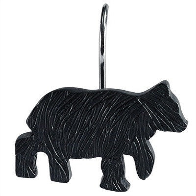 Black Bear Resin Shower Hooks by Sgraffito