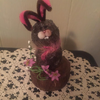 Brown Thumper Bunny Battery Operated Candle On A Log