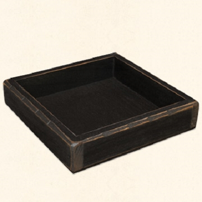 Black Wooden Candle Tray