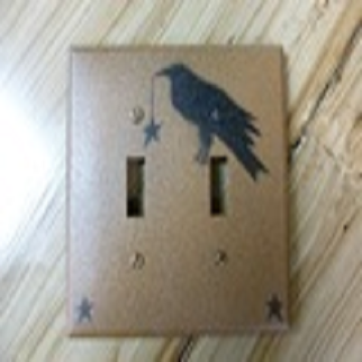 Primitive Crow Double Switch Cover