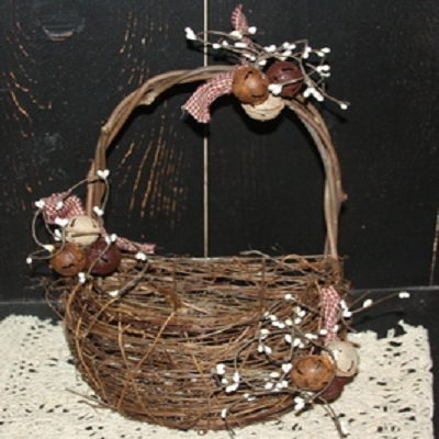 Decorated Jingle Bell Half Basket