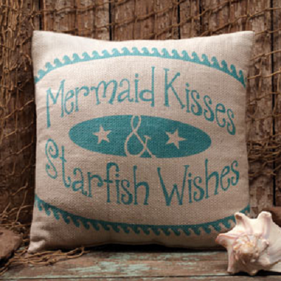 Mermaid Kisses & Starfish Wishes Pillow