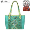 Montana West Aztec Collection Concealed Handgun Wide Tote ~ Turquoise