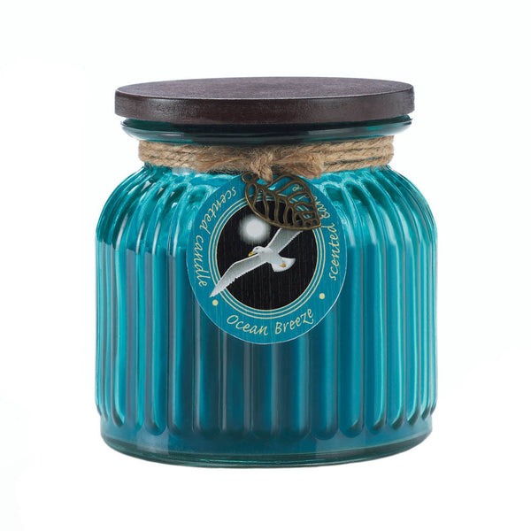 Ocean Breeze Ribbed Jar Candle