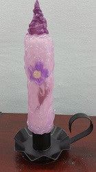 Purple Flower Candlestick Light