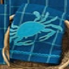 Salt Water Crab Applique Dishtowel