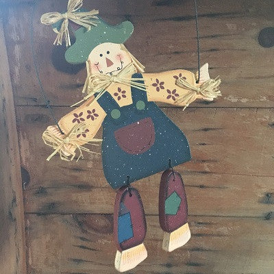 Hanging Wooden Scarecrow Wall Decor