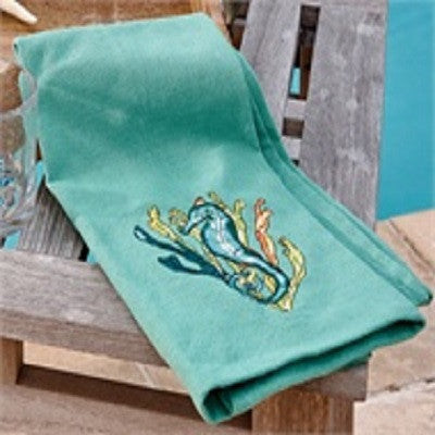 Sea Horse Embroidered Dishtowel