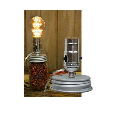 Small Mouth Canning Jar Lamp Adapter Lid
