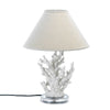White Coral Table Lamp With Shade ~ Not Lit