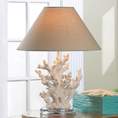 White Coral Table Lamp With Shade
