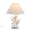 White Coral Table Lamp With Shade ~Lit