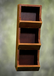 Distressed Reddish Finish Wood Vertical Bin